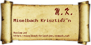 Miselbach Krisztián névjegykártya